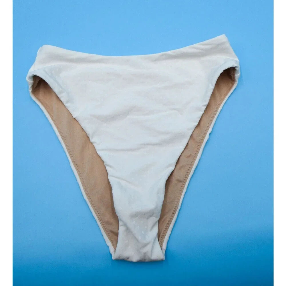 Victorias Secret XS White High Waist‎ Brazilian Bikini Bottom Swimwear Beach New